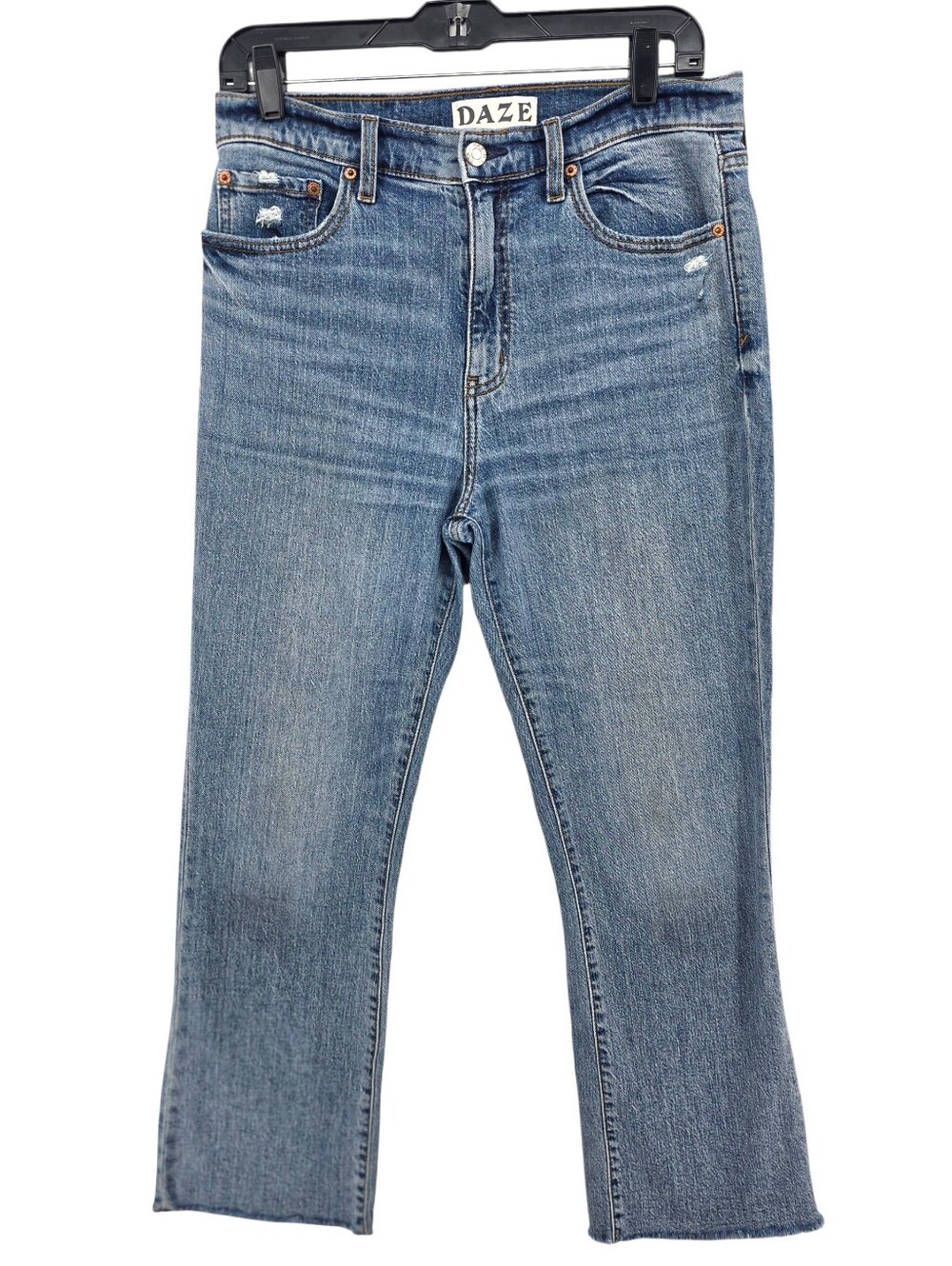 DAZE x Anthropologie High Rise Tough Love Organic Cotton Crop Raw Hem Jeans 28 - Picture 1 of 16